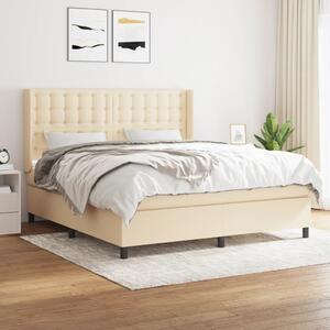 VidaXL Κρεβάτι Boxspring με Στρώμα Κρεμ 160x200 εκ. Υφασμάτινο