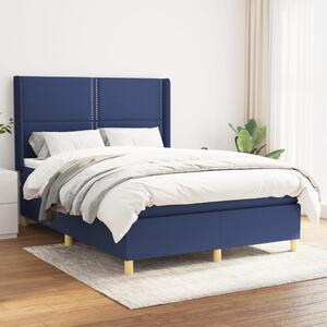 VidaXL Κρεβάτι Boxspring με Στρώμα Μπλε 140x200 εκ. Υφασμάτινο