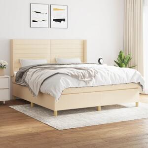 VidaXL Κρεβάτι Boxspring με Στρώμα Κρεμ 180x200 εκ. Υφασμάτινο