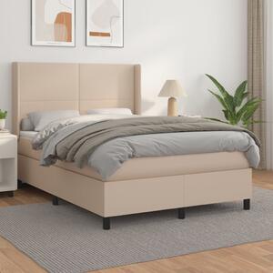 VidaXL Κρεβάτι Boxspring με Στρώμα Καπουτσίνο 140x200εκ.από Συνθ.Δέρμα