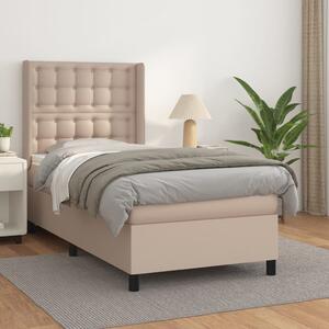 VidaXL Κρεβάτι Boxspring με Στρώμα Καπουτσίνο 80x200 εκ. Συνθ. Δέρμα