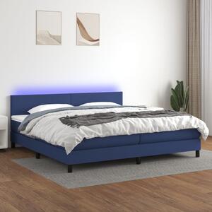 VidaXL Κρεβάτι Boxspring με Στρώμα & LED Μπλε 200x200 εκ. Υφασμάτινο