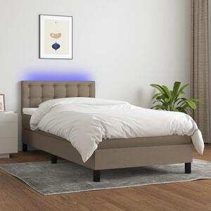 VidaXL Κρεβάτι Boxspring με Στρώμα & LED Taupe 80x200 εκ. Υφασμάτινο