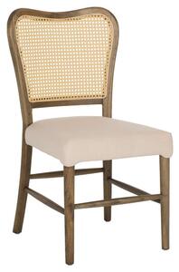 Καρέκλα HM9406.04 47x52x91,5cm Toon Ξύλο Rattan Ύφασμα Beige