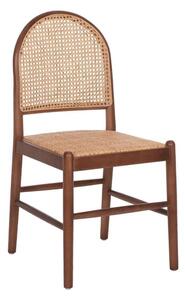 Καρέκλα HM9407.04 43x50x87cm Από Οξιά Rattan Walnut-Beige