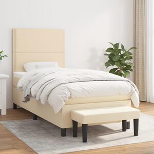 VidaXL Κρεβάτι Boxspring με Στρώμα Κρεμ 80 x 200 εκ. Υφασμάτινο