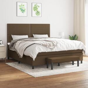 VidaXL Κρεβάτι Boxspring με Στρώμα Σκούρο Καφέ 180x200 εκ Υφασμάτινο