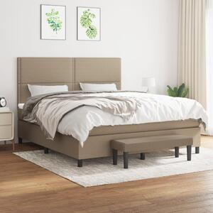 VidaXL Κρεβάτι Boxspring με Στρώμα Taupe 180x200 εκ. Υφασμάτινο