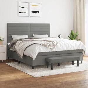 VidaXL Κρεβάτι Boxspring με Στρώμα Σκούρο Γκρι 160x200 εκ Υφασμάτινο