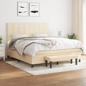 VidaXL Κρεβάτι Boxspring με Στρώμα Κρεμ 180x200 εκ. Υφασμάτινο