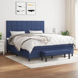 VidaXL Κρεβάτι Boxspring με Στρώμα Μπλε 180x200 εκ. Υφασμάτινο