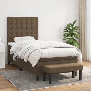 VidaXL Κρεβάτι Boxspring με Στρώμα Σκούρο Καφέ 80x200 εκ. Υφασμάτινο