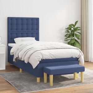 VidaXL Κρεβάτι Boxspring με Στρώμα Μπλε 80x200 εκ. Υφασμάτινο