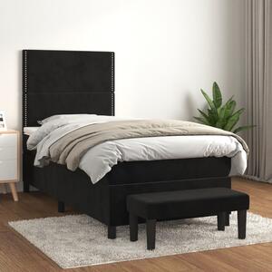 VidaXL Κρεβάτι Boxspring με Στρώμα Μαύρο 80 x 200 εκ. Βελούδινο