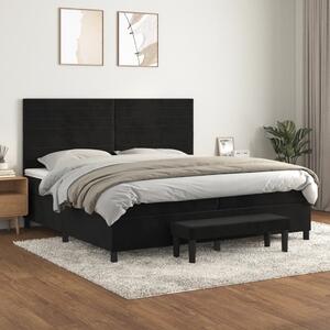 VidaXL Κρεβάτι Boxspring με Στρώμα Μαύρο 200x200 εκ. Βελούδινο