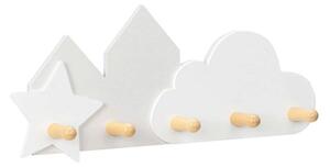 Κρεμάστρα Τοίχου Παιδική Design Cloud/Star 57322.01 45x18,5x1,3cm White-Natural Navaris