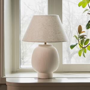 Globen Lighting Επιτραπέζιο φωτιστικό Lorenzo, μπεζ, ύψος 46 εκ., κεραμικό, Μπεζ, Σαλόνι / τραπεζαρία, Κεραμικό υλικό, Σκανδιναβικό