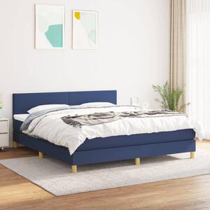 VidaXL Κρεβάτι Boxspring με Στρώμα Μπλε 180x200 εκ. Υφασμάτινο