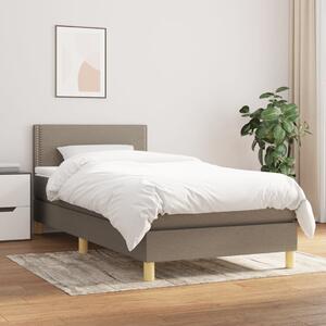 VidaXL Κρεβάτι Boxspring με Στρώμα Taupe 90x200 εκ. Υφασμάτινο