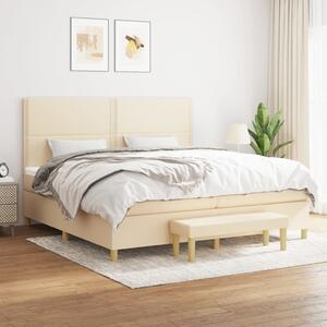 VidaXL Κρεβάτι Boxspring με Στρώμα Κρεμ 200x200 εκ. Υφασμάτινο