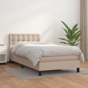 VidaXL Κρεβάτι Boxspring με Στρώμα Καπουτσίνο 80x200 εκ. Συνθ. Δέρμα