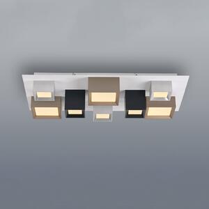 PURE Φωτιστικό οροφής LED Manhatten, πολύχρωμο, 8 λάμπες, CCT, ρυθμιζόμενος, Πολύχρωμο, Διάδρομος, Αλουμίνιο, σύγχρονο