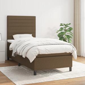 VidaXL Κρεβάτι Boxspring με Στρώμα Σκούρο Καφέ 80x200 εκ. Υφασμάτινο