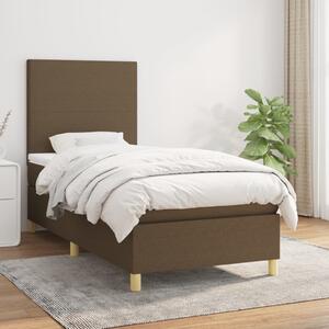 VidaXL Κρεβάτι Boxspring με Στρώμα Σκούρο Καφέ 80x200 εκ. Υφασμάτινο