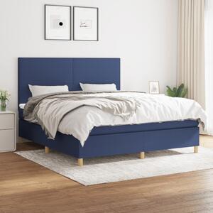 VidaXL Κρεβάτι Boxspring με Στρώμα Μπλε 160x200 εκ. Υφασμάτινο