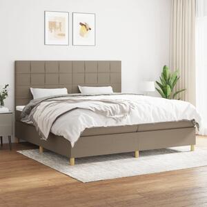 VidaXL Κρεβάτι Boxspring με Στρώμα Taupe 200x200 εκ. Υφασμάτινο