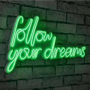 Διακοσμητικό Φωτιστικό Τοίχου Follow Your Dreams 395NGR1563 60x2x32cm Led 27,2W Green Wallity