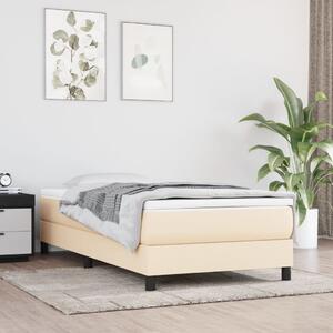 VidaXL Κρεβάτι Boxspring με Στρώμα Κρεμ 90x200 εκ.Υφασμάτινο