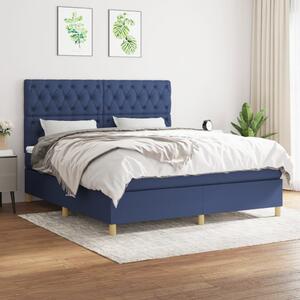 VidaXL Κρεβάτι Boxspring με Στρώμα Μπλε 160x200 εκ. Υφασμάτινο