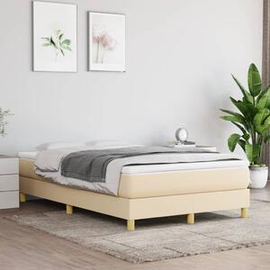 VidaXL Κρεβάτι Boxspring με Στρώμα Κρεμ 120x200 εκ. Υφασμάτινο