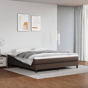 VidaXL Κρεβάτι Boxspring με Στρώμα Καφέ 180x200 εκ. Συνθετικό Δέρμα