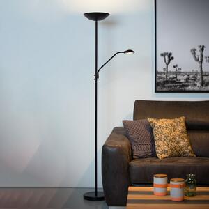 Lucide Φωτιστικό οροφής Zenith LED με λαμπτήρα ανάγνωσης LED, μαύρο, ρυθμιζόμενος, Μαύρο, Σαλόνι / τραπεζαρία, Μέταλλο, σύγχρονο, Φως ανάγνωσης