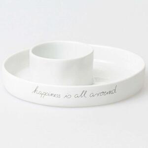 Πιατέλα Σερβιρίσματος Happiness Is All Around RD0017286 Φ5,58x4cm White-Black Raeder