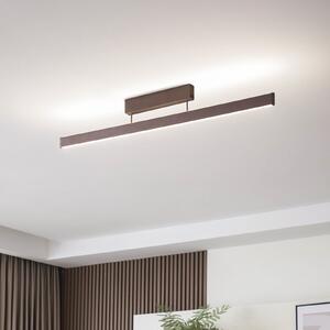Lucande Smart LED φωτιστικό οροφής Mylosh, καφέ, CCT, Tuya, ρυθμιζόμενος, Καφέ / Σκουριάς, Σαλόνι / τραπεζαρία, Αλουμίνιο, σύγχρονο