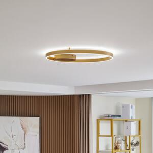 Lucande Smart LED φωτιστικό οροφής Moise, χρυσό, CCT, Tuya, ρυθμιζόμενος, Χρυσό / Ορείχαλκου, Σαλόνι / τραπεζαρία, Αλουμίνιο, σύγχρονο