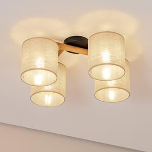 TK Lighting Φωτιστικό οροφής Deva, τετραφωτο, ύφασμα, ρυθμιζόμενος, Μπεζ, Σαλόνι / τραπεζαρία, Ύφασμα / Κλωστοϋφαντουργία, Σκανδιναβικό