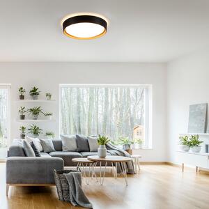 JUST LIGHT. GmbH Φωτιστικό οροφής LED Emilia 3 βημάτων dimmable μαύρο, ρυθμιζόμενος, Μαύρο, Σαλόνι / τραπεζαρία, Μέταλλο, σύγχρονο
