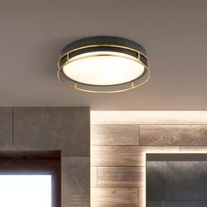 Searchlight Φωτιστικό οροφής Phoenix, Ø 30 cm, μαύρο / ορείχαλκο, IP44, ρυθμιζόμενος, Μαύρο, Σαλόνι / τραπεζαρία, Μέταλλο, Οροφή πολλαπλής φλόγας