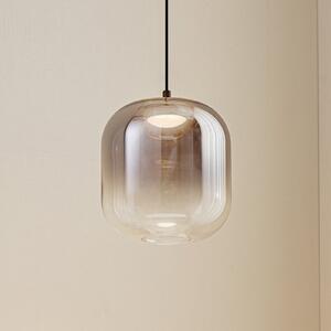 Lucande LED κρεμαστό φωτιστικό Avelina, Ø 14cm, 1-φωτιστικό. μαύρο, Γκρι, Σαλόνι / τραπεζαρία, Γυαλί, σύγχρονο