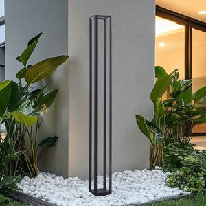 Lucande Φωτιστικό εξωτερικού χώρου LED Thorvid, ύψος 180 cm, μαύρο, Μαύρο, Αλουμίνιο, σύγχρονο
