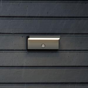 Philips Εξωτερικό φωτιστικό τοίχου LED της Bustan UE, αισθητήρας, 2.700 K, Μαύρο, Αλουμίνιο, σύγχρονο, Γωνιακός τοίχος