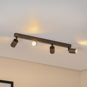 TK Lighting Spot οροφής Top, ρυθμιζόμενο, καφέ, γραμμικό τεσσάρων φλογών, ρυθμιζόμενος, Καφέ / Σκουριάς, Σαλόνι / τραπεζαρία, Μέταλλο, σύγχρονο, Οροφή πολλαπλής φλόγας