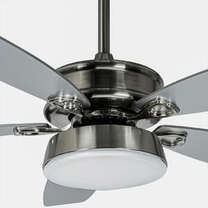 Lucande LED ανεμιστήρας οροφής Kuvio, DC, αθόρυβος, Ø 120 cm, CCT, Γκρι, Σαλόνι / τραπεζαρία, Μέταλλο, σύγχρονο