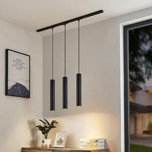Lindby Σύστημα ράγας Linaro, GU10, κρεμαστό, 3 φτερά, μαύρο, Μαύρο, Κουζίνα, Αλουμίνιο, σύγχρονο