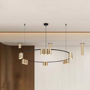 Eko-Light Κρεμαστό φωτιστικό Genesis, αλουμίνιο, μαύρο/χρυσό, 15 x GU10, Ø 100 cm, ρυθμιζόμενος, Μαύρο, Σαλόνι / τραπεζαρία, Αλουμίνιο, σχεδιασμός