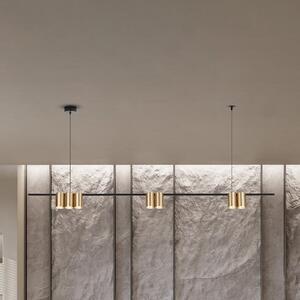 Eko-Light Κρεμαστή λάμπα Genesis, αλουμίνιο μαύρο/χρυσό, 7 x GU10, μήκος 150 cm, ρυθμιζόμενος, Μαύρο, Σαλόνι / τραπεζαρία, Αλουμίνιο, σχεδιασμός
